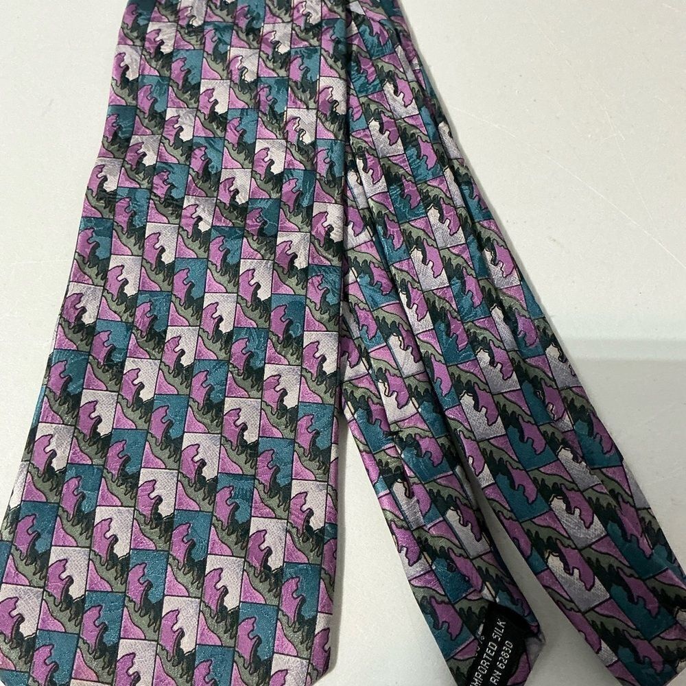 Jerry Garcia Abstract Unique Rare Print Imported 100% Silk Tie JGB